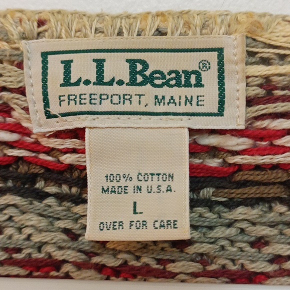 L.L. Bean Sweaters L.L. Bean Multi Color Cardigan Sweater. Sage Red yellow - Picture 2 of 5